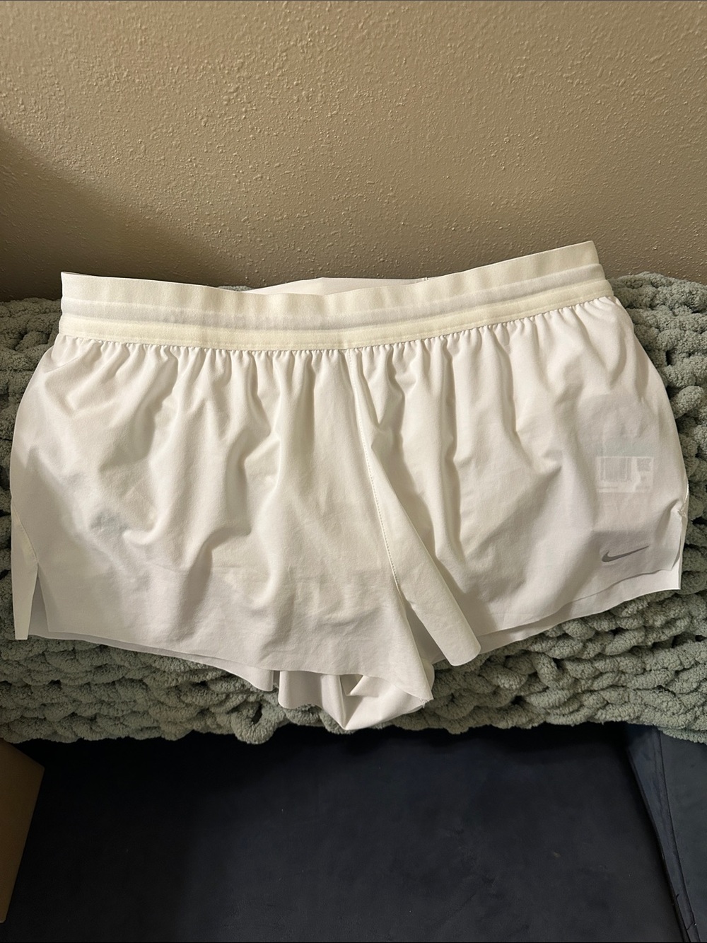 Nike Women's White Athletic Training Shorts with Subtle Logo